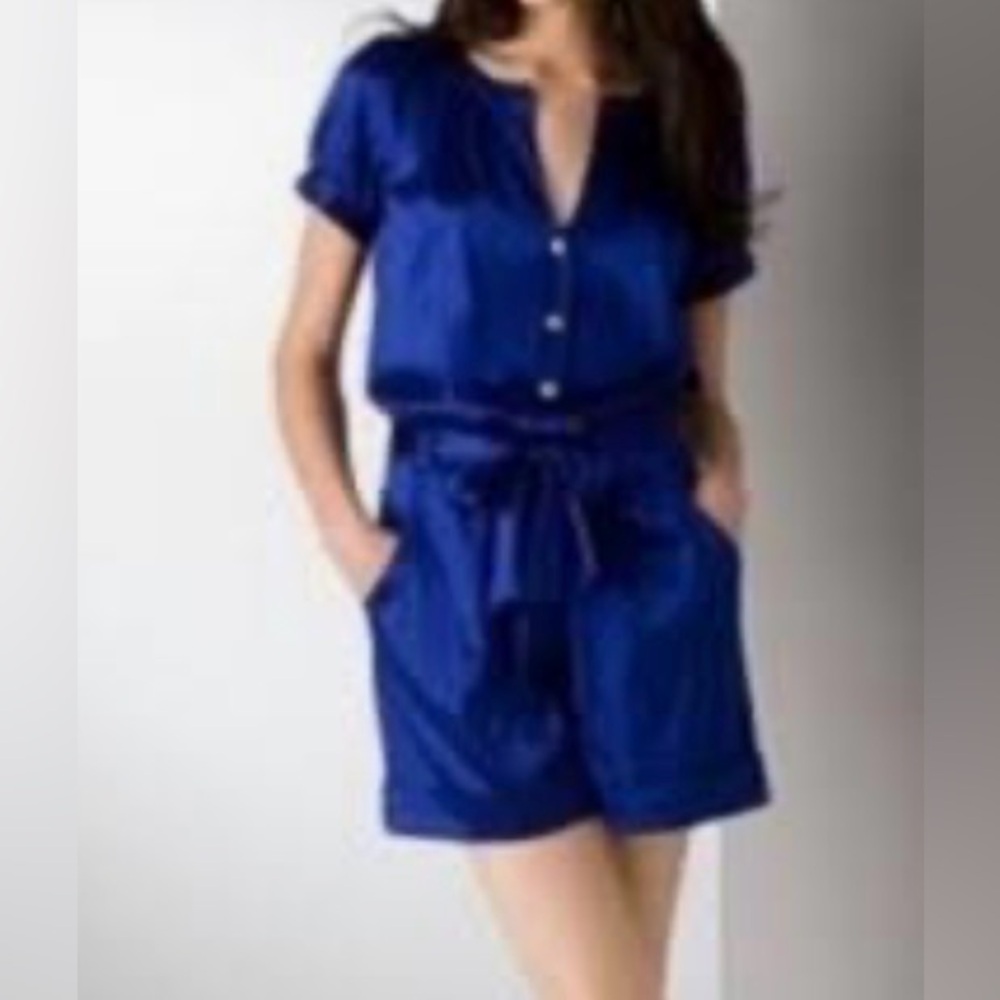 Diane Von Furstenberg Silk Blue Romper – Size 2